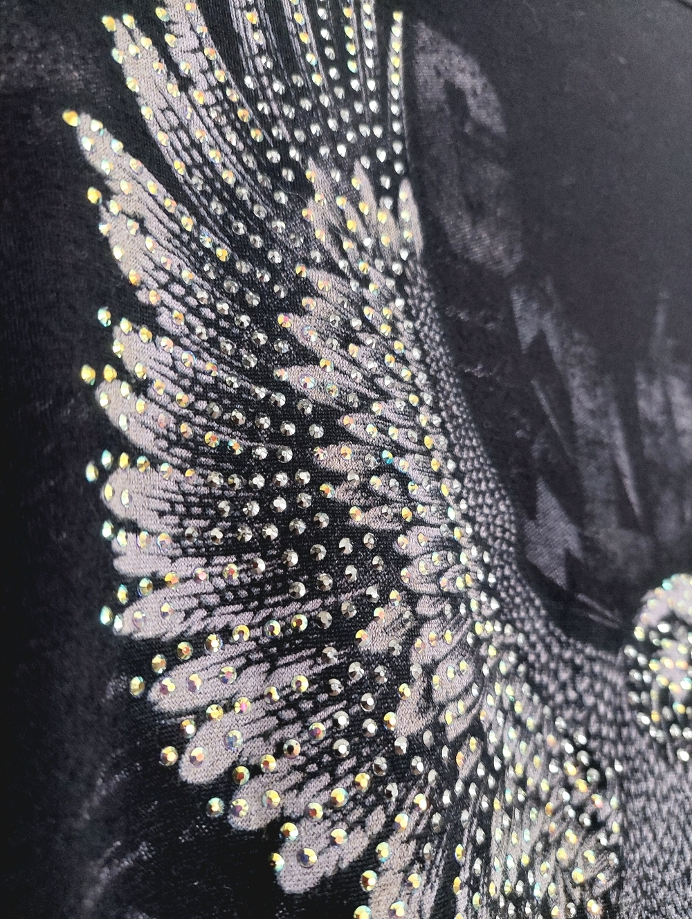 Vocal Apparel Fringe Crystal-Embellished Wrap Cardigan Size M - Picture 5 of 8